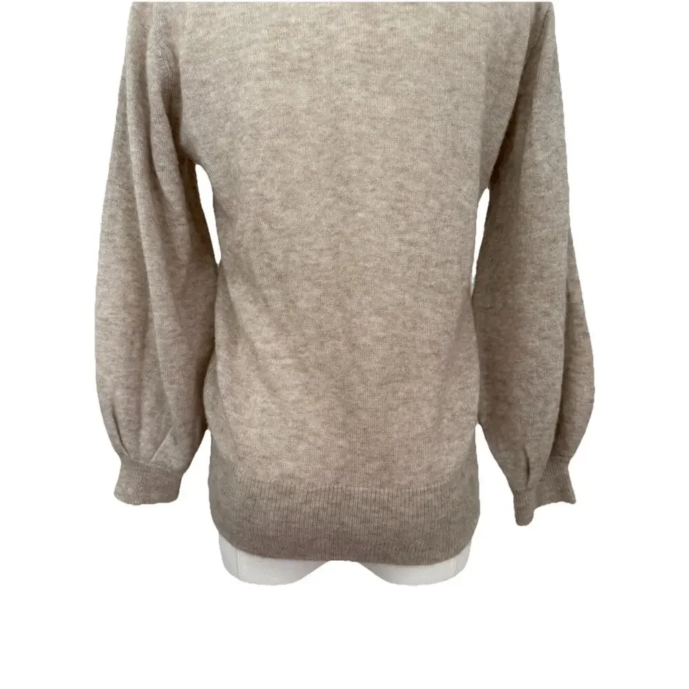 Autumn Cashmere Puff 3/4 Sleeve Crew Sweater Size XS